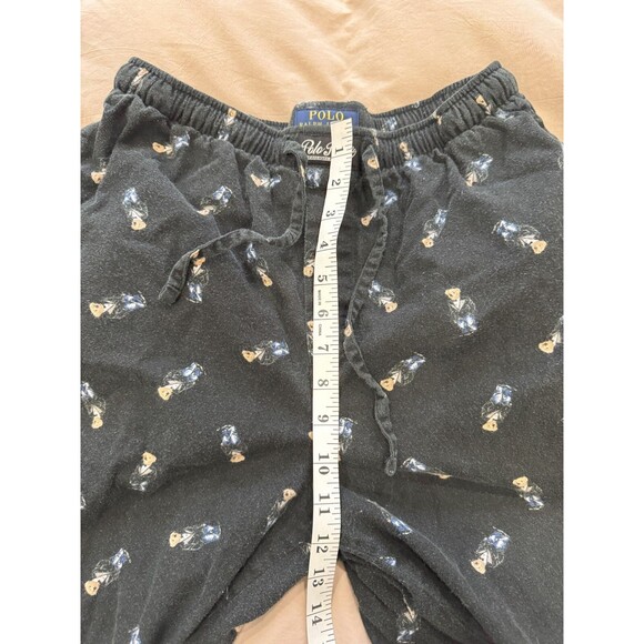 Polo Ralph Lauren Mens M Black Drawstring All Over Teddy Bear Pajama Pants - Picture 8 of 9